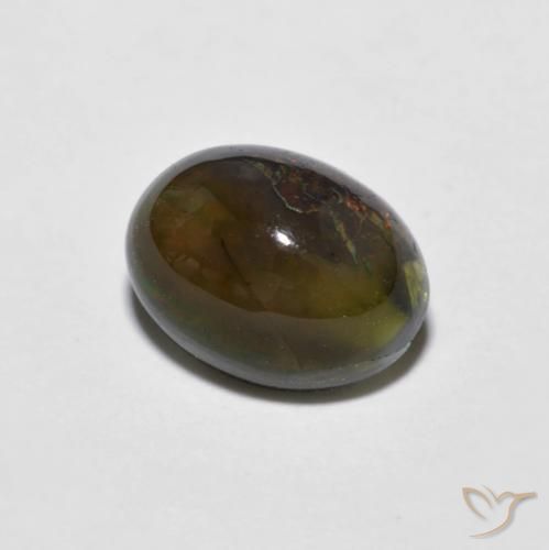 Opale Chocolat Multicolore naturelle ovale, 0.92 ct, Opaque