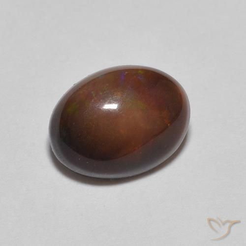 Opale Chocolat Brun pain d'épices naturelle ovale, 0.76 ct, Opaque