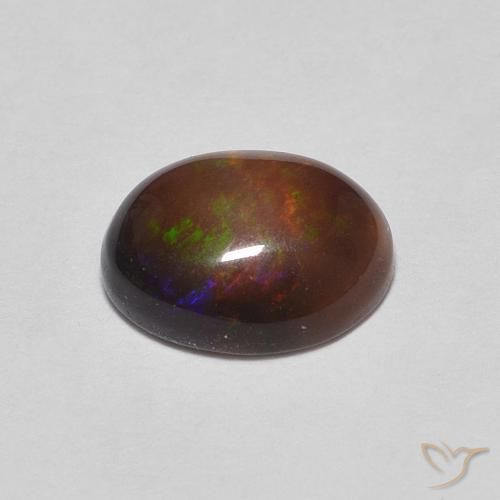 Opale Chocolat Brun pain d'épices naturelle ovale, 0.76 ct, Opaque