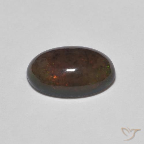 Opale Chocolat Marron foncé naturelle ovale, 1.24 ct, Opaque