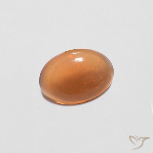 Opale Chocolat Caramel brun naturelle ovale, 0.34 ct, Transparent