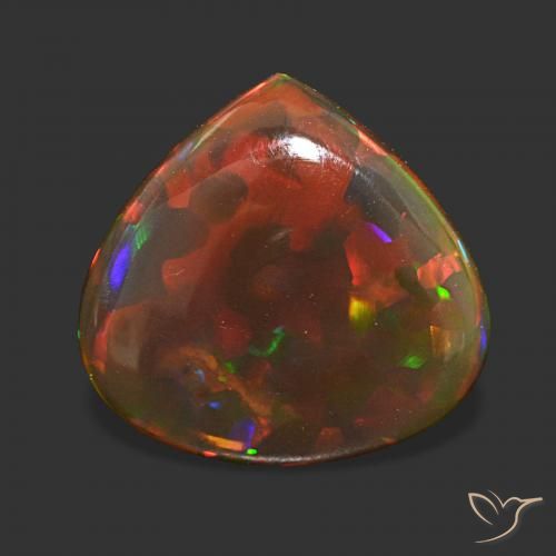 Opale Chocolat Multicolore naturelle En forme de poire, 4.43 ct, Transparent