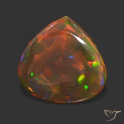 Opale Chocolat Multicolore naturelle En forme de poire, 4.43 ct, Transparent