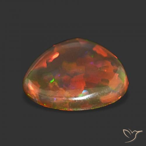 Opale Chocolat Multicolore naturelle En forme de poire, 4.43 ct, Transparent