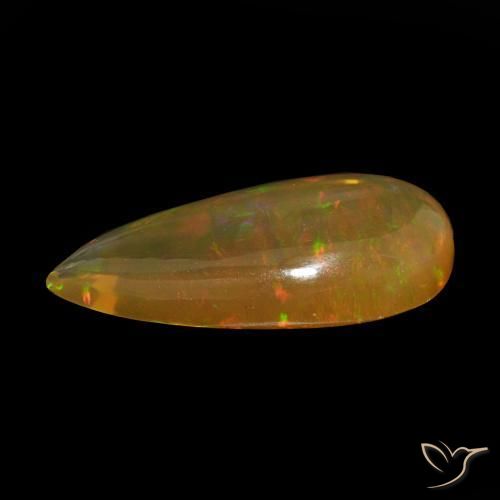 Opale Chocolat Multicolore naturelle En forme de poire, 8.56 ct, Transparent