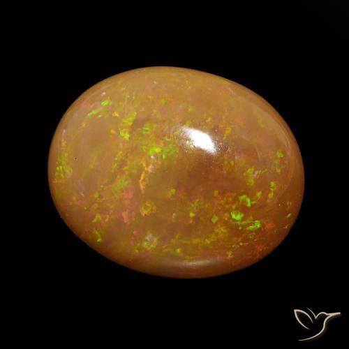 Opale Chocolat Multicolore naturelle ovale, 12.74 ct, Opaque