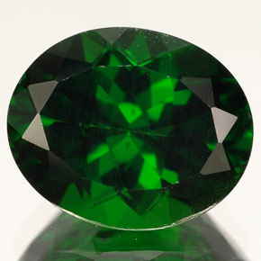 Diopside de chrome vert naturelle coupe ovale, 4,06 ct, VVS-VS