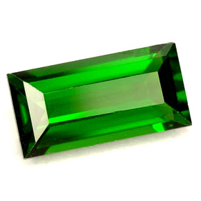 Diopside de chrome vert naturelle baguette, 1,65 ct, VVS-VS