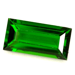 Diopside de chrome vert naturelle baguette, 1,65 ct, VVS-VS