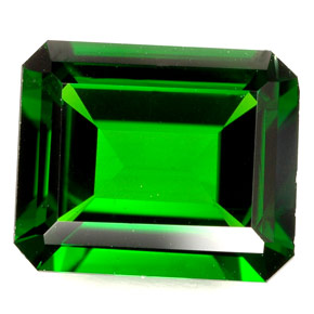 Diopside de chrome vert naturelle taille émeraude, 4,93 ct, IF
