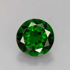 Diopside de chrome vert naturelle coupe roude, 1,56 ct, VS