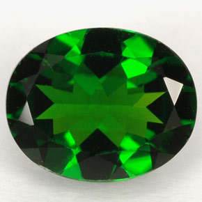 Diopside de chrome vert naturelle coupe ovale, 2,62 ct, VVS