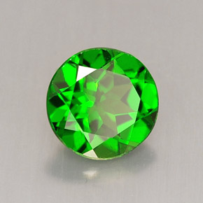 Diopside de chrome vert naturelle coupe roude, 1,34 ct, VS