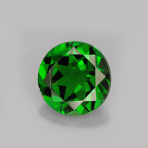 Diopside de chrome vert naturelle coupe roude, 1,24 ct, VS