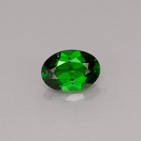 Diopside de chrome vert naturelle coupe ovale, 0,77 ct, VS