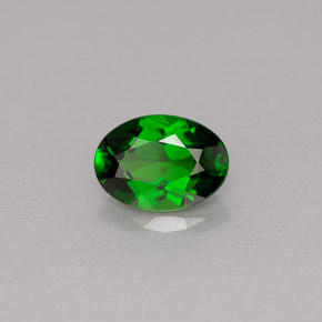 Diopside de chrome vert naturelle coupe ovale, 0,77 ct, VS