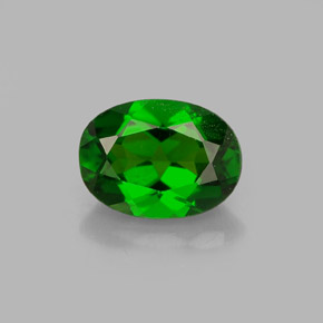 Diopside de chrome vert naturelle coupe ovale, 0,89 ct, VS
