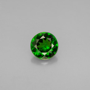 Diopside de chrome vert naturelle coupe roude, 0,64 ct, VVS-VS