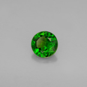 Diopside de chrome vert naturelle coupe roude, 0,64 ct, VVS-VS
