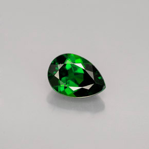 Diopside de chrome vert naturelle en forme de poire, 0,85 ct, VVS-VS