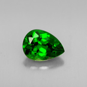 Diopside de chrome vert naturelle en forme de poire, 0,77 ct, VS-SI