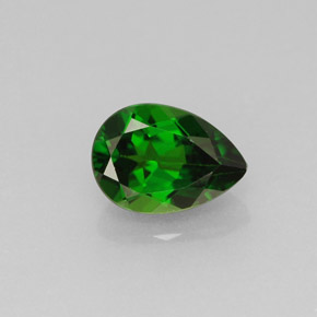 Diopside de chrome vert naturelle en forme de poire, 0,83 ct, VVS