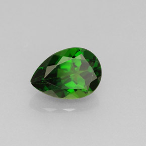 Diopside de chrome vert naturelle en forme de poire, 0,83 ct, VVS
