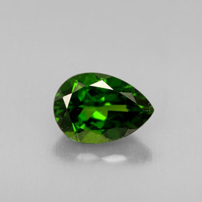 Diopside de chrome vert naturelle en forme de poire, 0,83 ct, VS