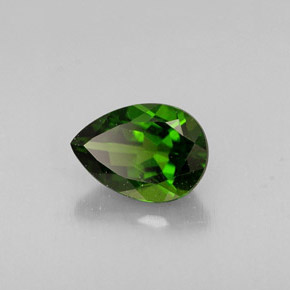 Diopside de chrome vert naturelle en forme de poire, 0,83 ct, VS