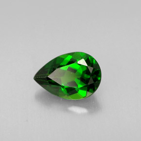 Diopside de chrome vert naturelle en forme de poire, 0,67 ct, VVS-VS