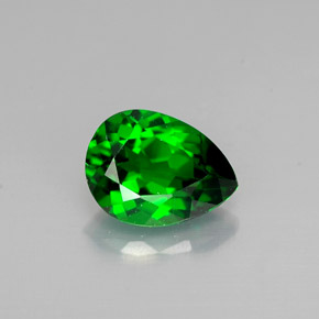 Diopside de chrome vert naturelle en forme de poire, 0,72 ct, VVS-VS