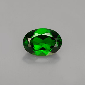 Diopside de chrome vert naturelle coupe ovale, 0,88 ct, VS