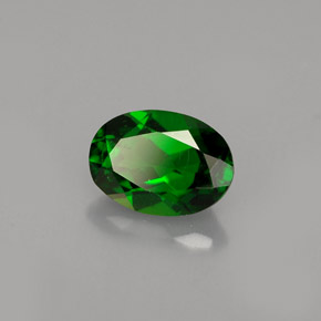 Diopside de chrome vert naturelle coupe ovale, 0,88 ct, VS