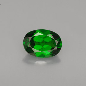 Diopside de chrome vert naturelle coupe ovale, 0,87 ct, VS