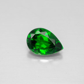 Diopside de chrome vert naturelle en forme de poire, 0,62 ct, VS