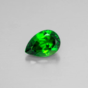 Diopside de chrome vert naturelle en forme de poire, 0,64 ct, VVS-VS