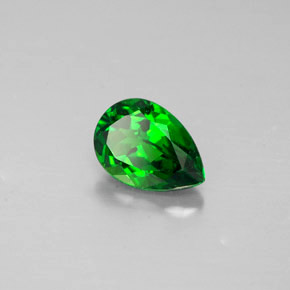 Diopside de chrome vert naturelle en forme de poire, 0,64 ct, VVS-VS