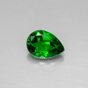 Diopside de chrome vert naturelle en forme de poire, 0,59 ct, VVS-VS