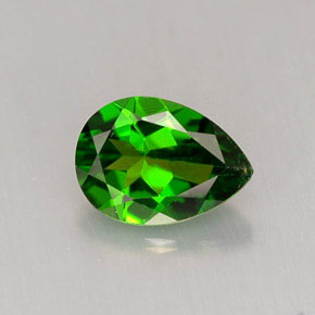 Diopside de chrome vert naturelle en forme de poire, 0,75 ct, VVS-VS