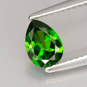 Diopside de chrome vert naturelle en forme de poire, 0,75 ct, VVS-VS
