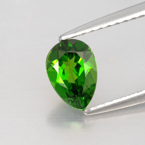 Diopside de chrome vert naturelle en forme de poire, 0,79 ct, VVS-VS