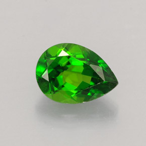 Diopside de chrome vert naturelle en forme de poire, 0,79 ct, VVS-VS