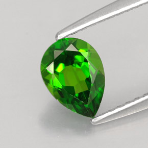 Diopside de chrome vert naturelle en forme de poire, 0,79 ct, VVS-VS
