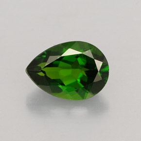 Diopside de chrome vert naturelle en forme de poire, 0,82 ct, VVS-VS