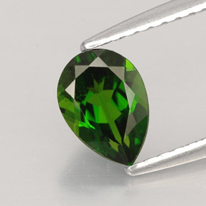 Diopside de chrome vert naturelle en forme de poire, 0,82 ct, VVS-VS