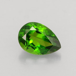 Diopside de chrome vert naturelle en forme de poire, 0,80 ct, VVS-VS