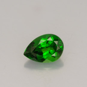Diopside de chrome vert naturelle en forme de poire, 0,69 ct, VVS