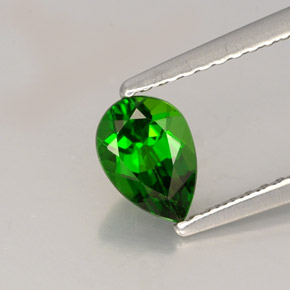 Diopside de chrome vert naturelle en forme de poire, 0,69 ct, VVS
