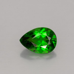 Diopside de chrome vert naturelle en forme de poire, 0,76 ct, VS
