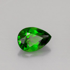 Diopside de chrome vert naturelle en forme de poire, 0,76 ct, VS